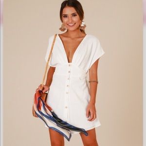 White linen dress. NEVER WORN!